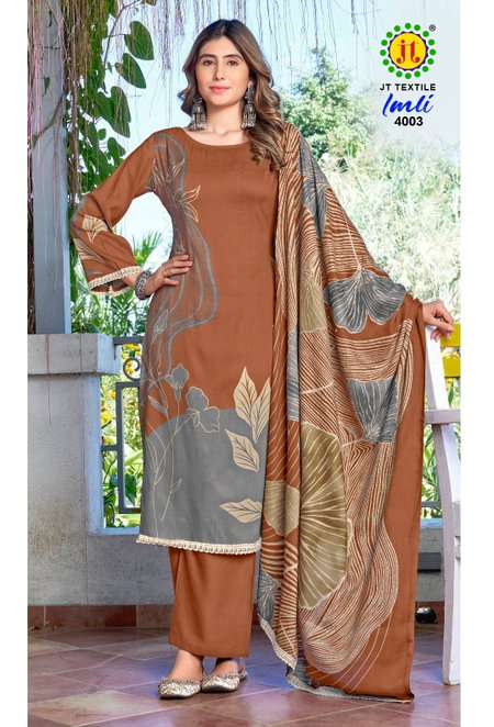Imli Vol 4 By Jt Rayon Foil Printed Ladies Dress Material Wholesale Market In Surat